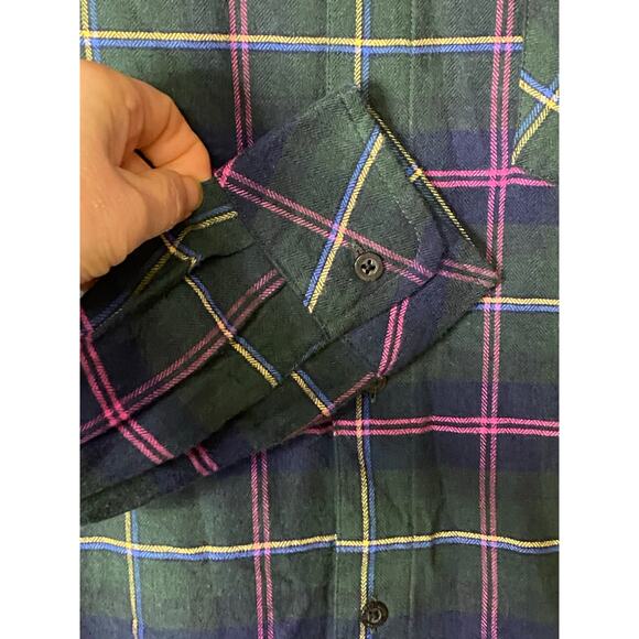 Lauren Ralph Lauren Women's XS Crest Embroidered Sleep Shirt Dress Green Plaid - Picture 3 of 6